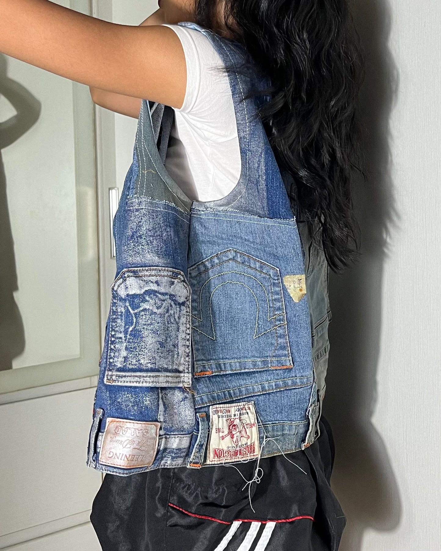 Denim Patchwork Vest 001