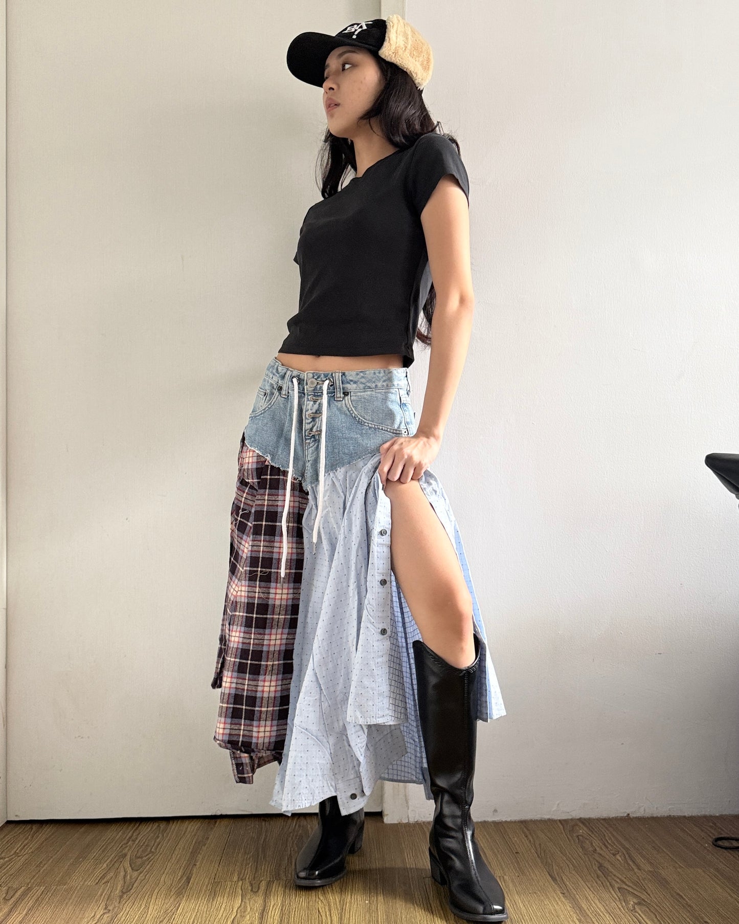 Flannel Maxi Skirt 039