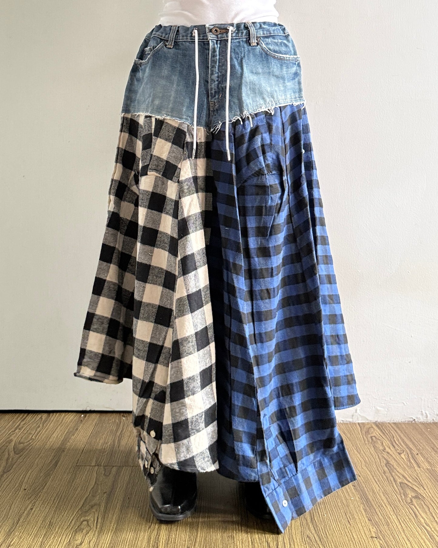 Flannel Maxi Skirt 003