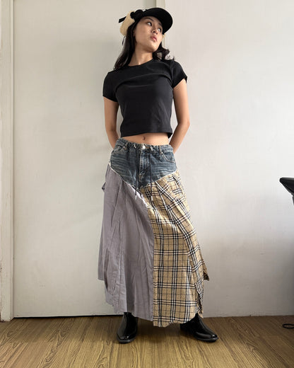 Flannel Maxi Skirt 037