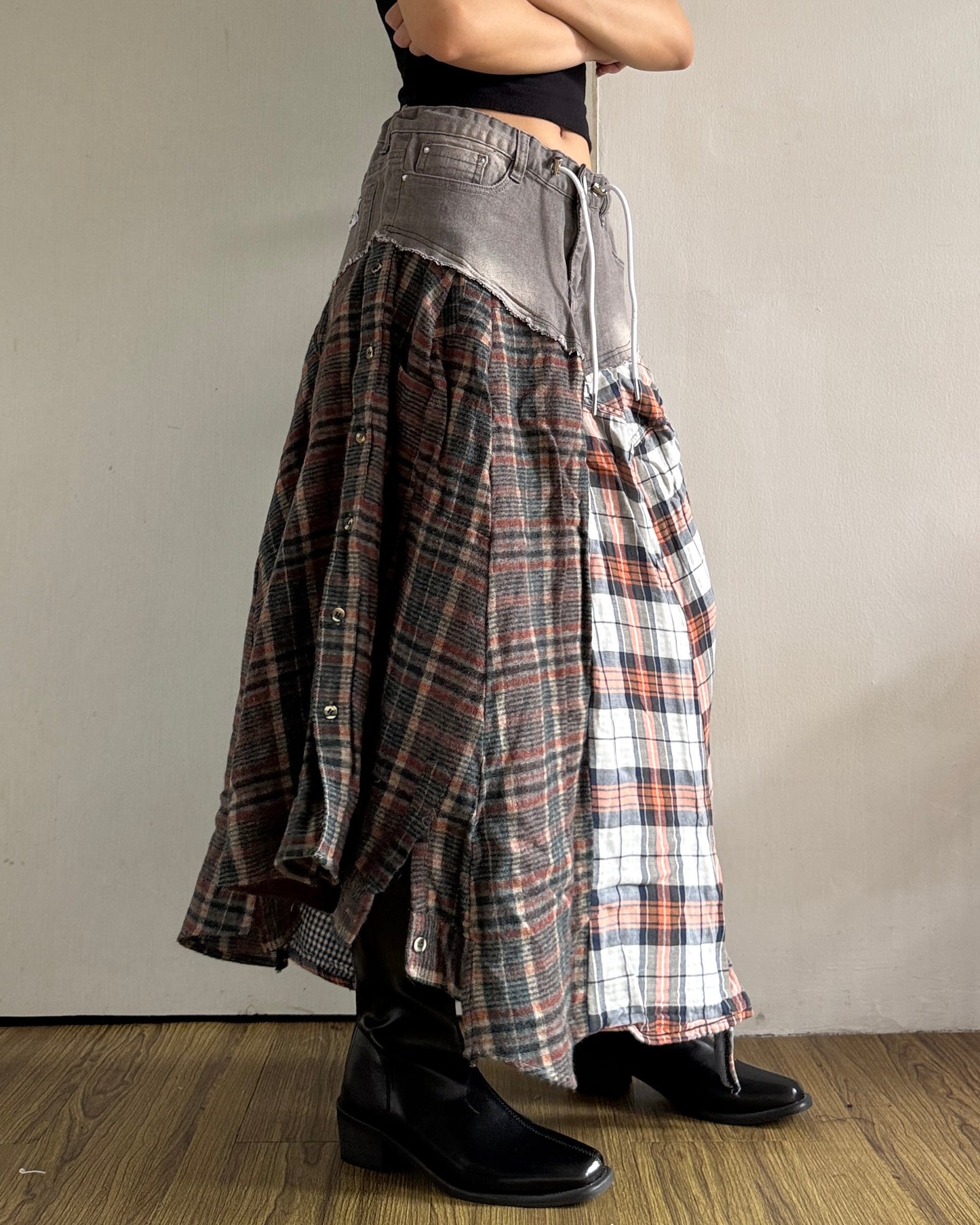 Flannel Maxi Skirt 015