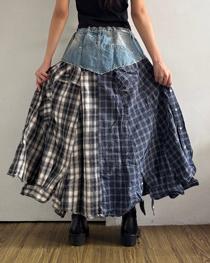 Flannel Maxi Skirt 027