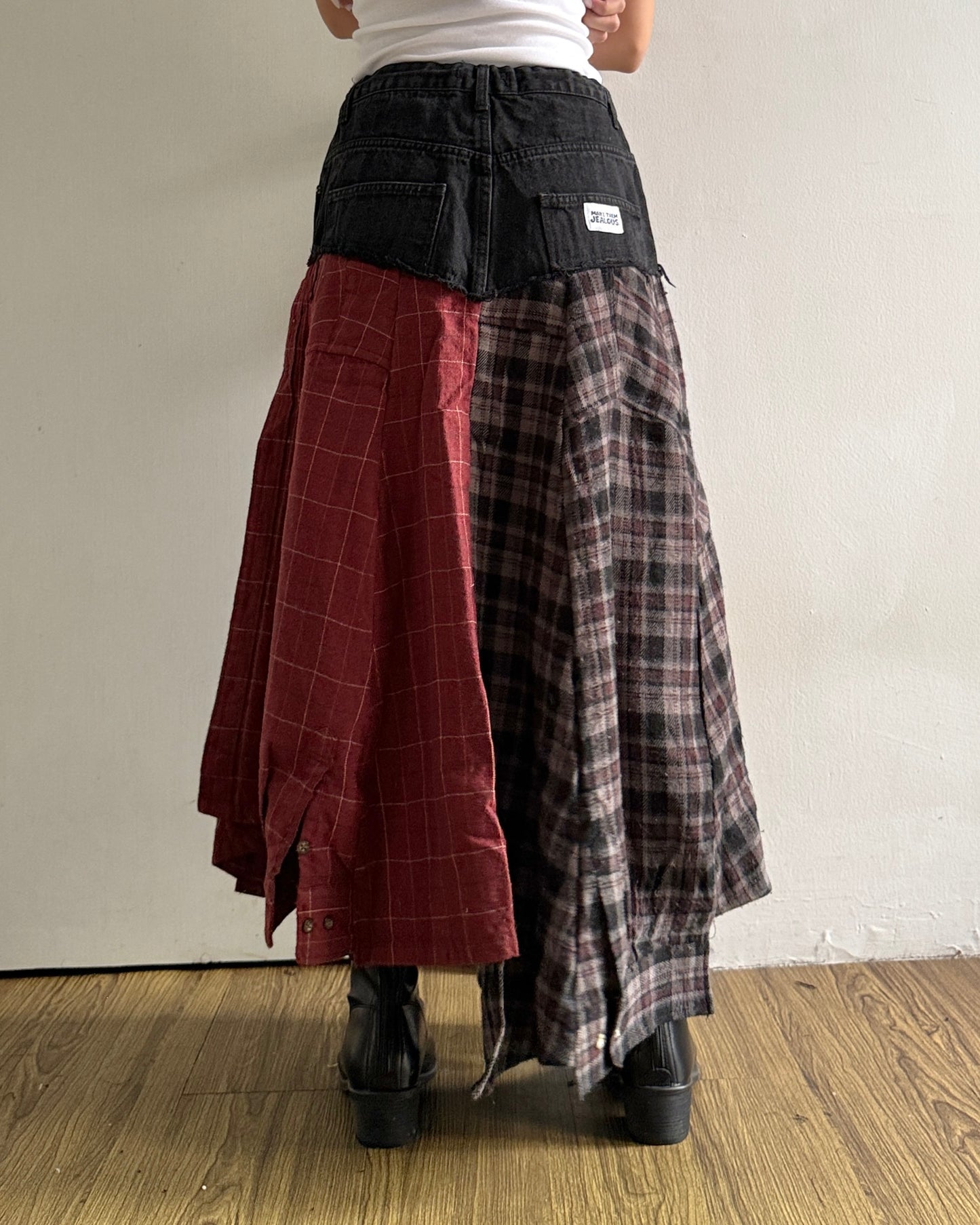 Flannel Maxi Skirt 005