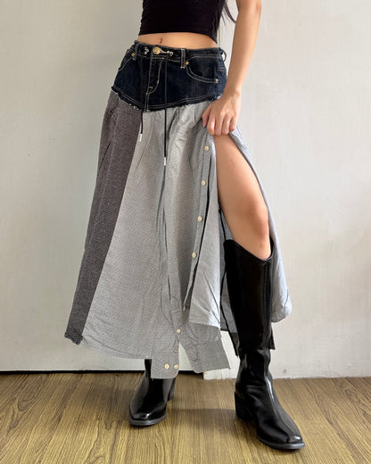 Flannel Maxi Skirt 011