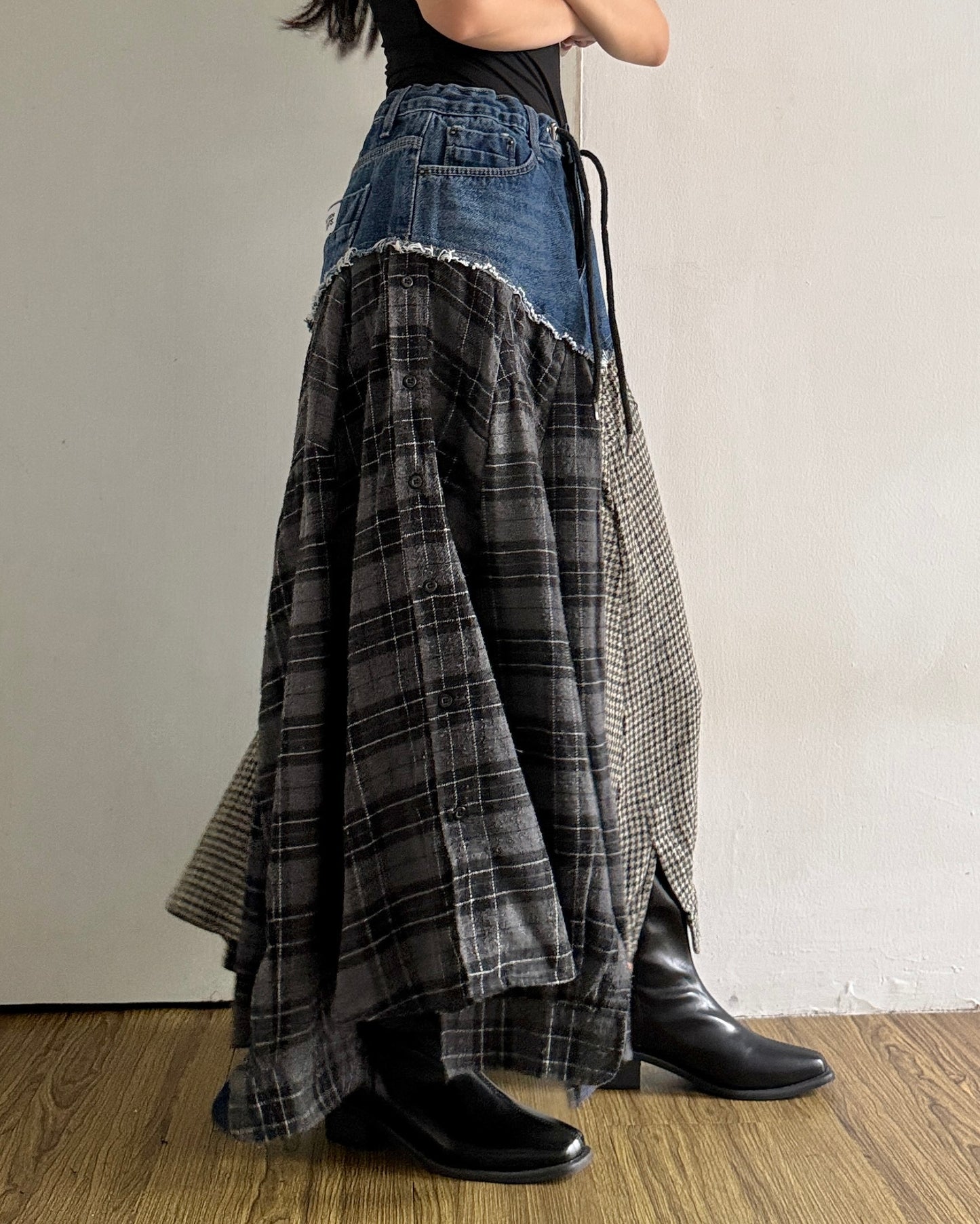 Flannel Maxi Skirt 007