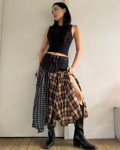 Flannel Maxi Skirt 018
