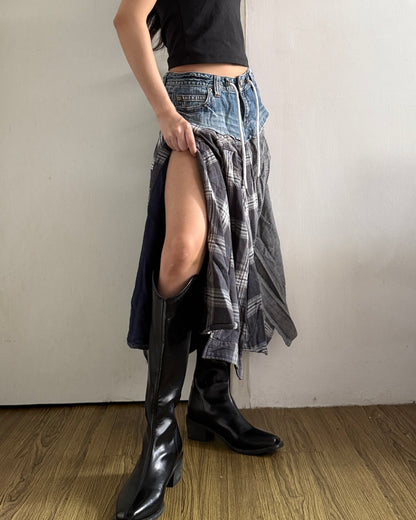 Flannel Maxi Skirt 035