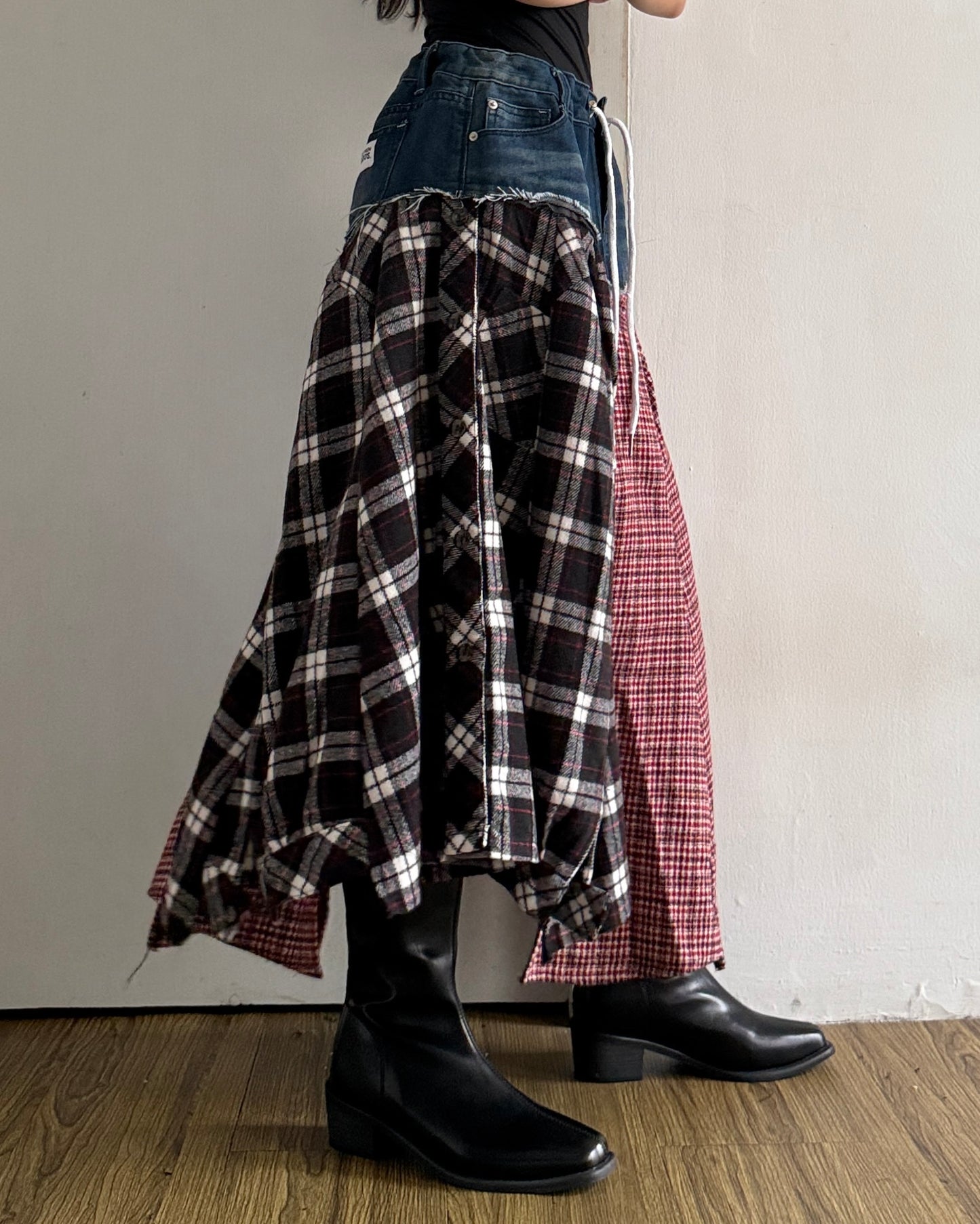 Flannel Maxi Skirt 008