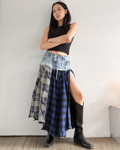 Flannel Maxi Skirt 017