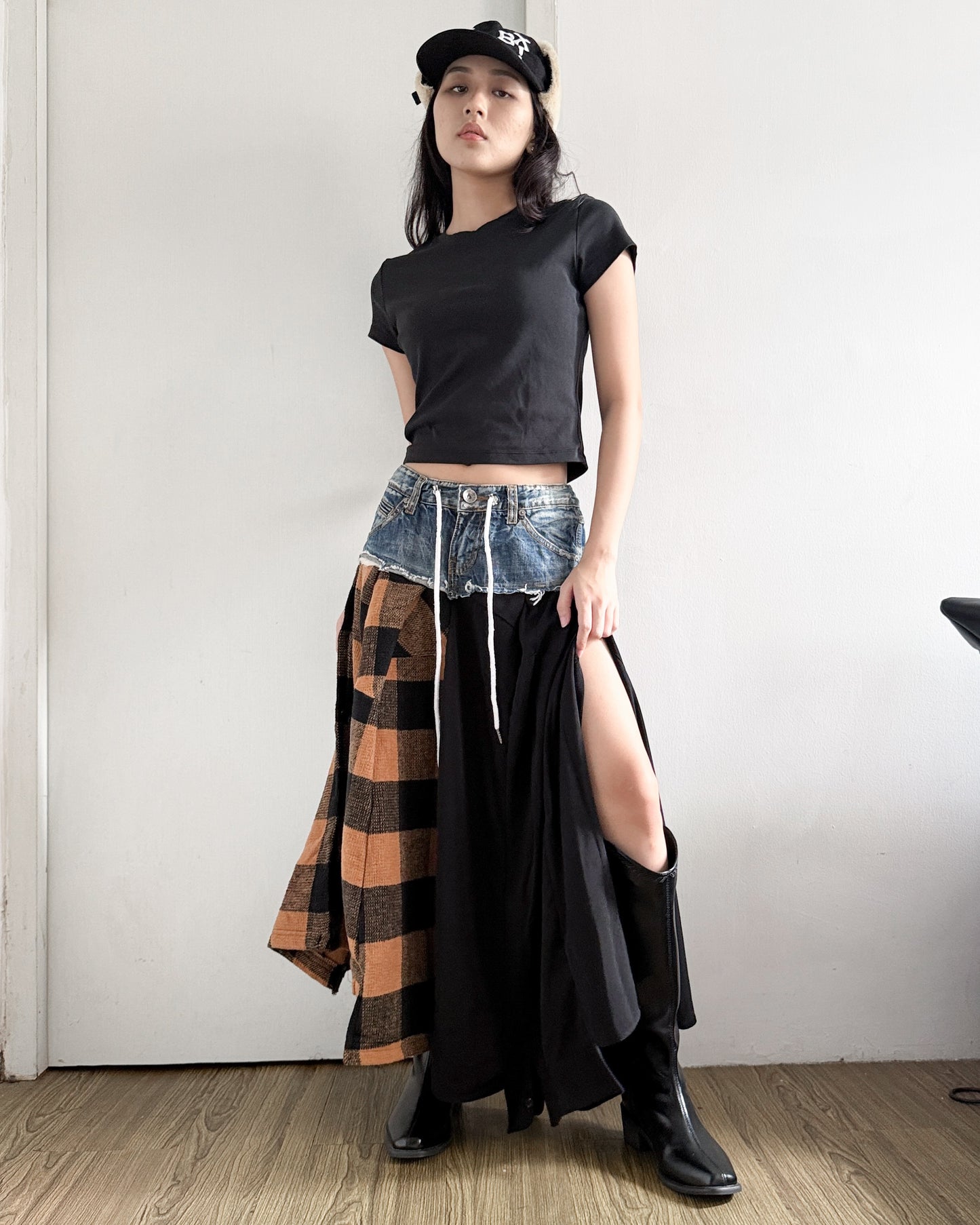 Flannel Maxi Skirt 038