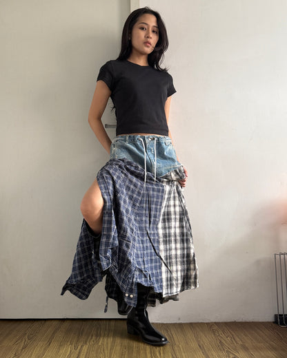 Flannel Maxi Skirt 027