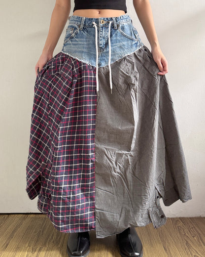 Flannel Maxi Skirt 045