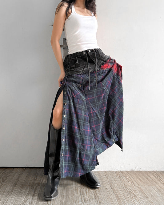[BIG SIZE] Flannel Maxi Skirt 002
