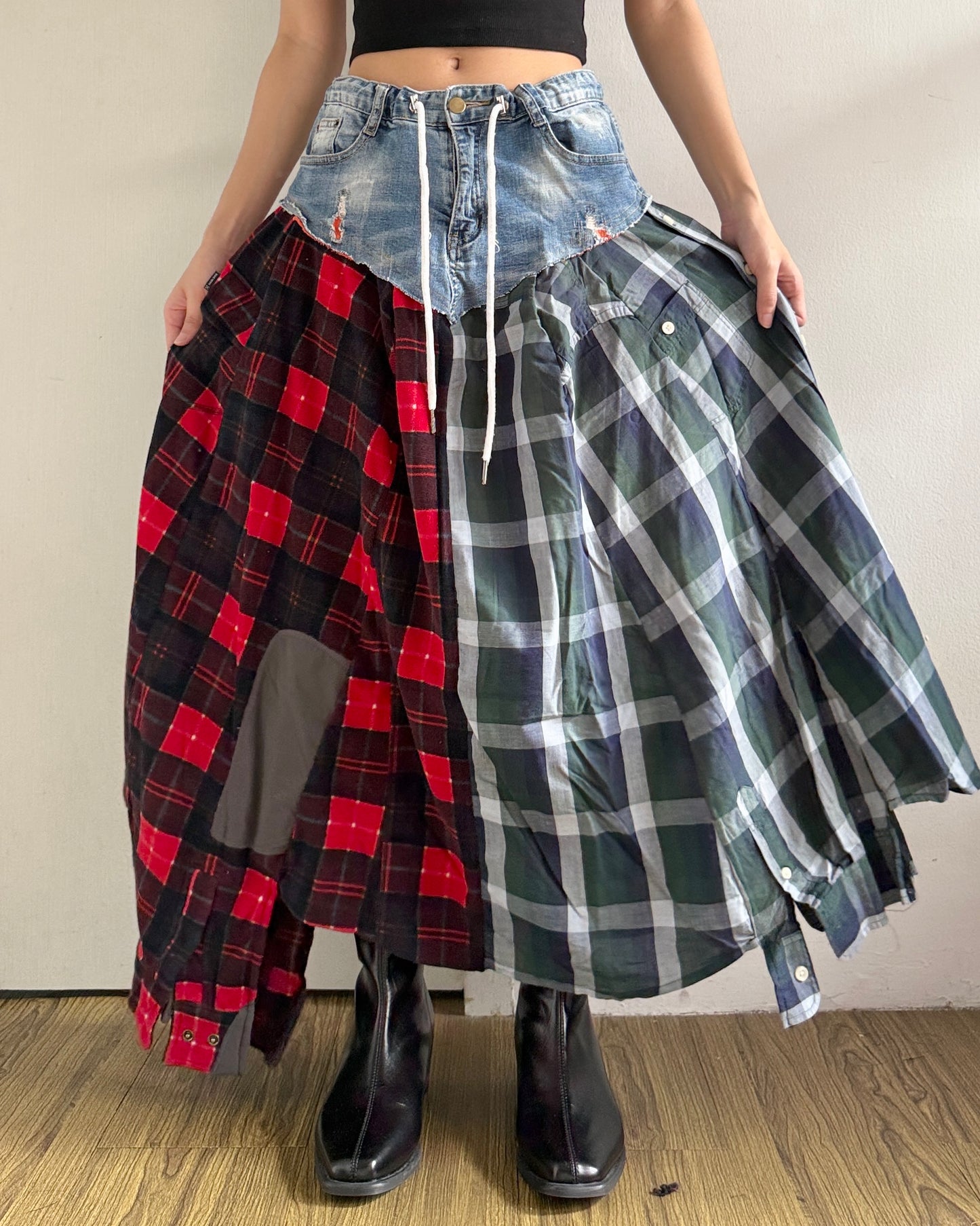 Flannel Maxi Skirt 042