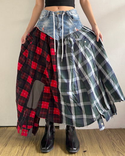 Flannel Maxi Skirt 042