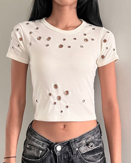 Eyelet Rib Top 001