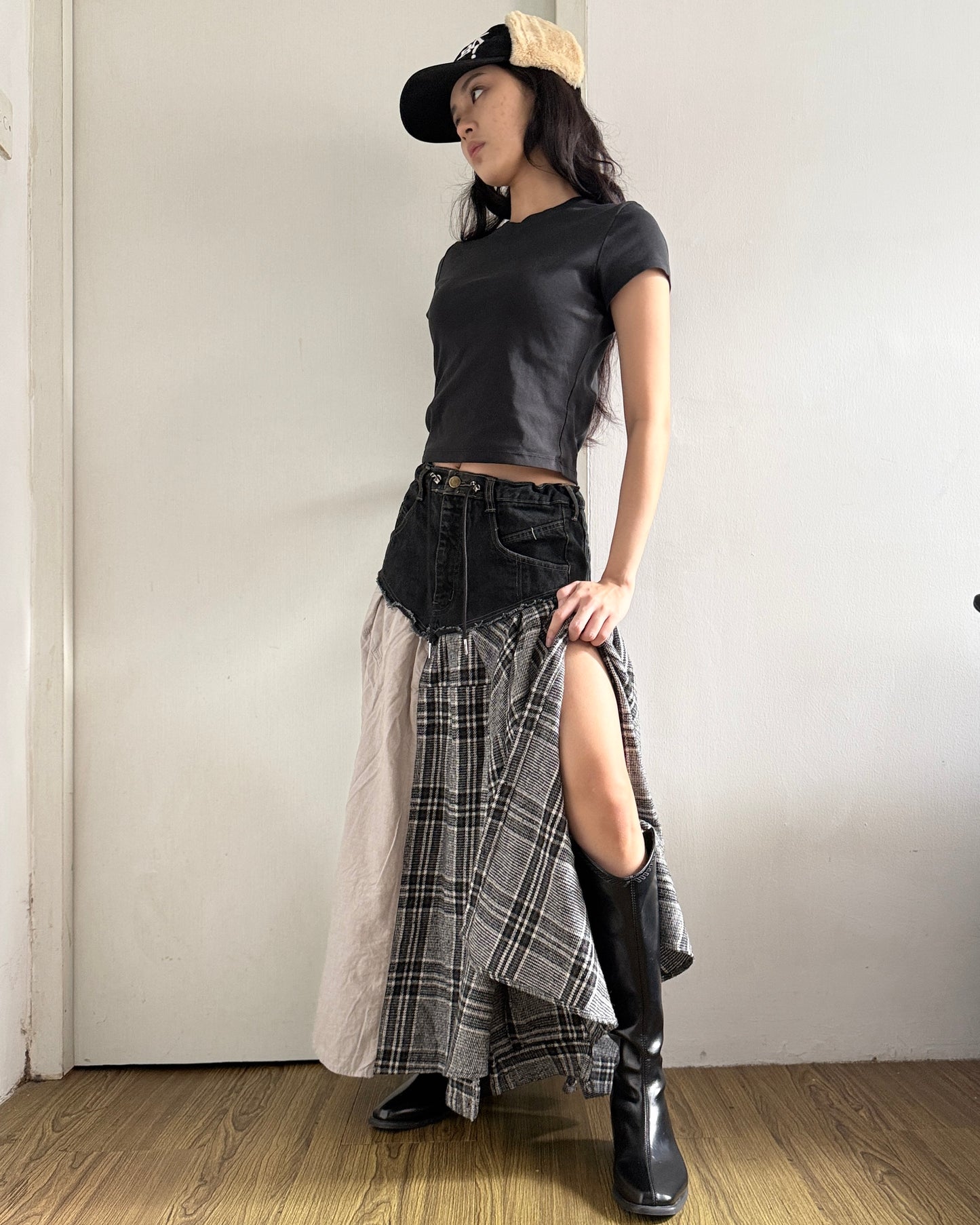 Flannel Maxi Skirt 040