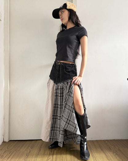 Flannel Maxi Skirt 040
