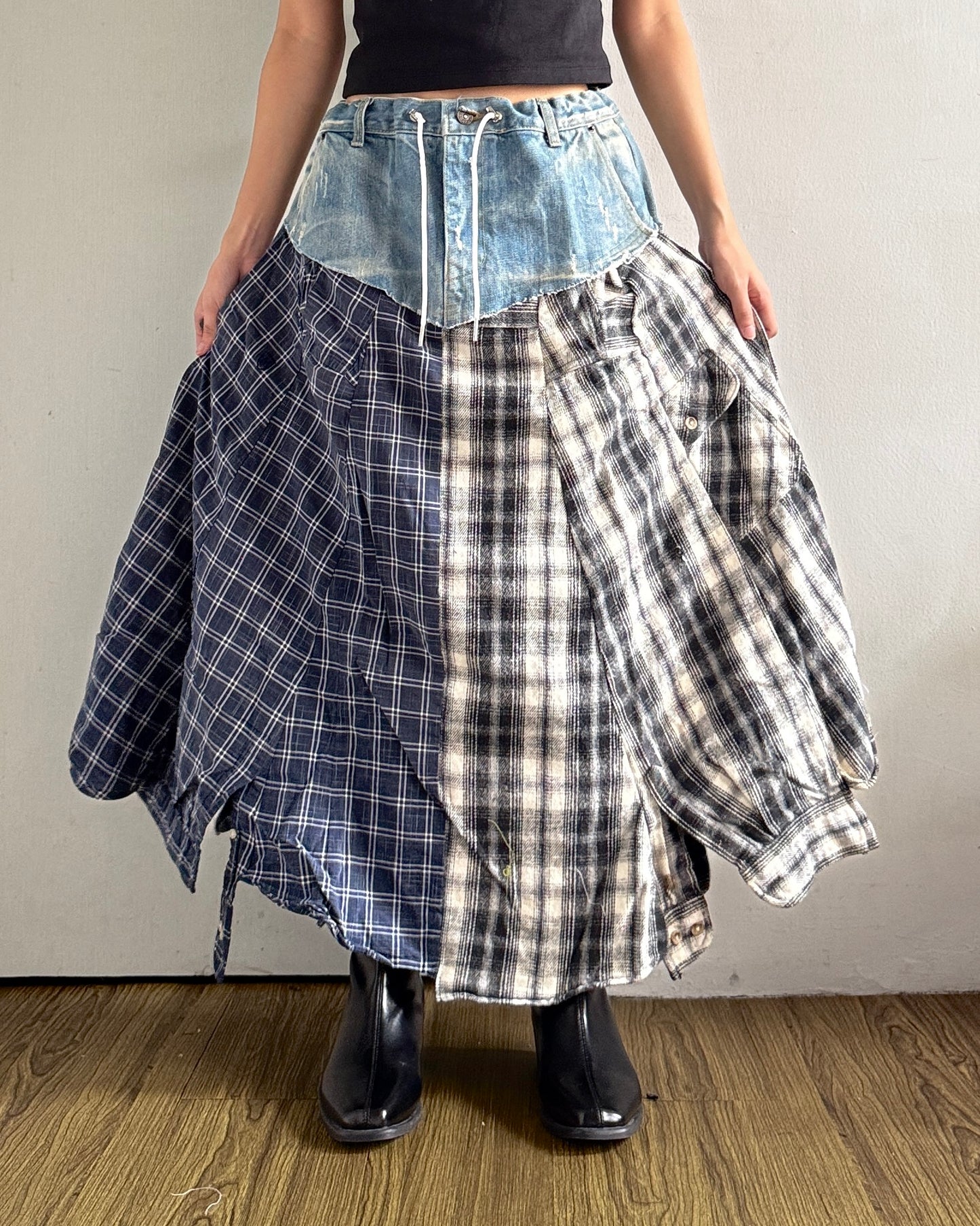 Flannel Maxi Skirt 027