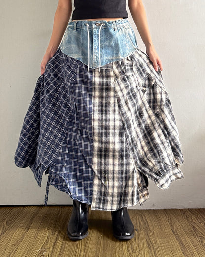 Flannel Maxi Skirt 027