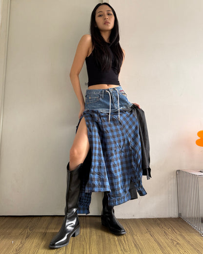 Flannel Maxi Skirt 016