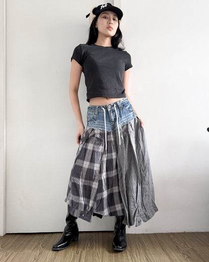 Flannel Maxi Skirt 035