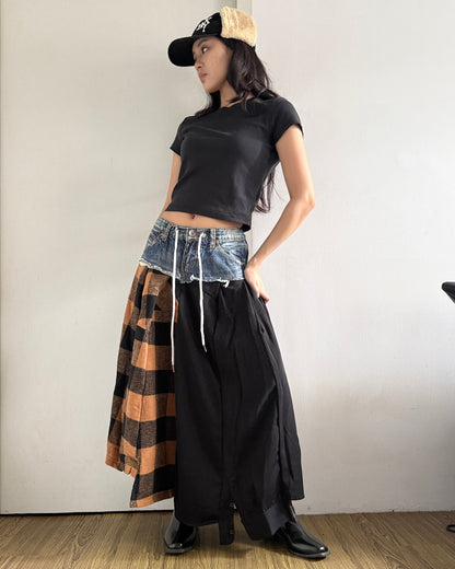 Flannel Maxi Skirt 038