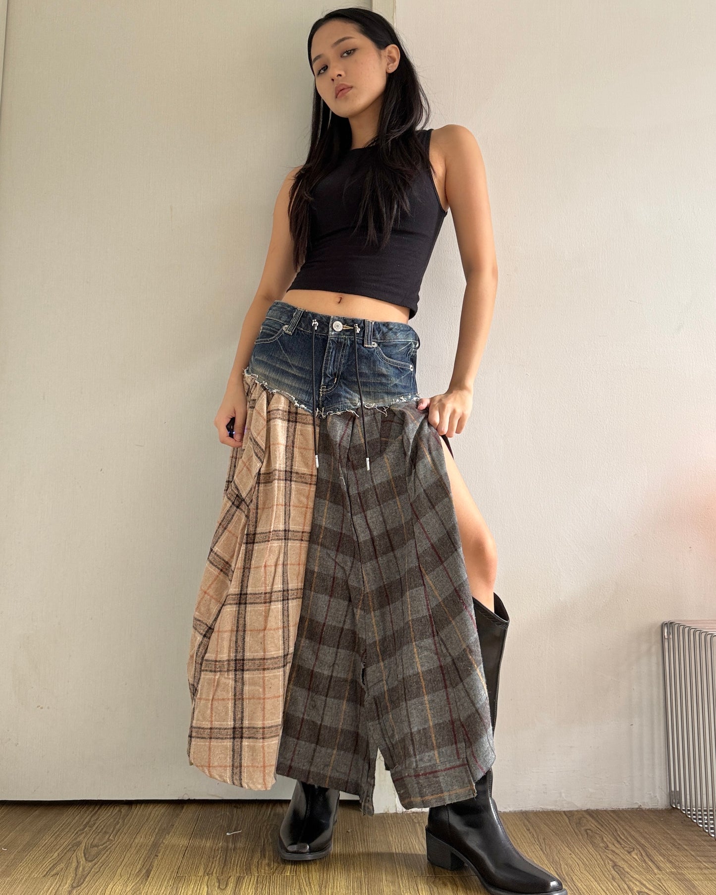 Flannel Maxi Skirt 014