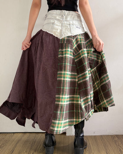 Flannel Maxi Skirt 041