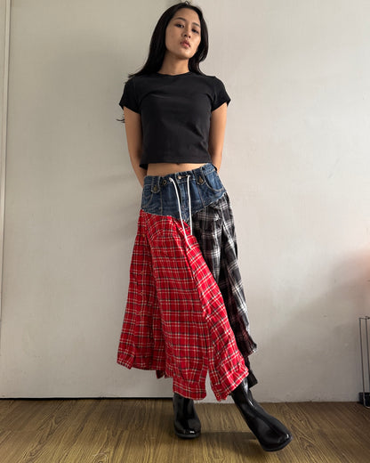 Flannel Maxi Skirt 029