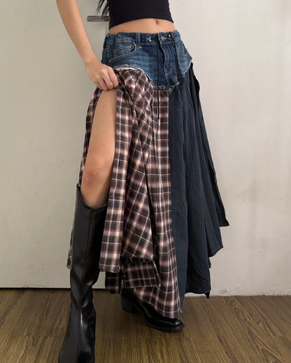 Flannel Maxi Skirt 047