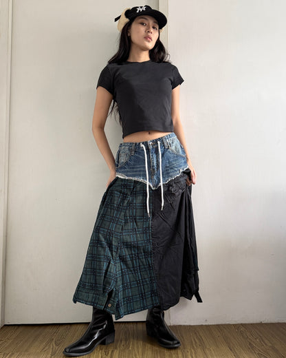 Flannel Maxi Skirt 034