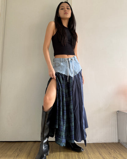 Flannel Maxi Skirt 012