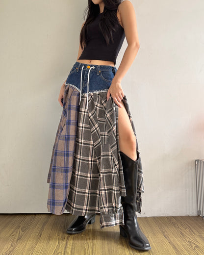 Flannel Maxi Skirt 013