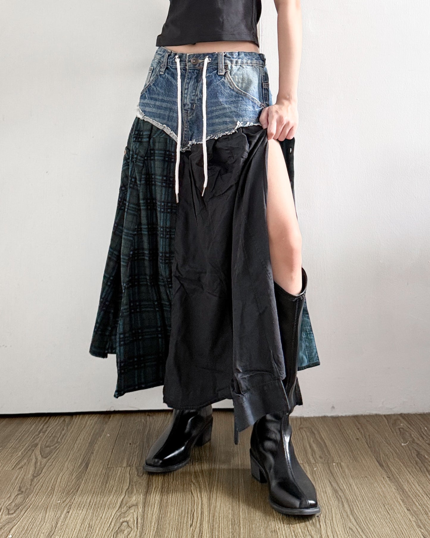 Flannel Maxi Skirt 034