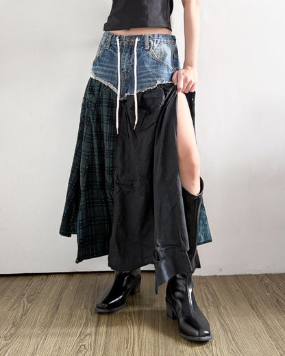 Flannel Maxi Skirt 034