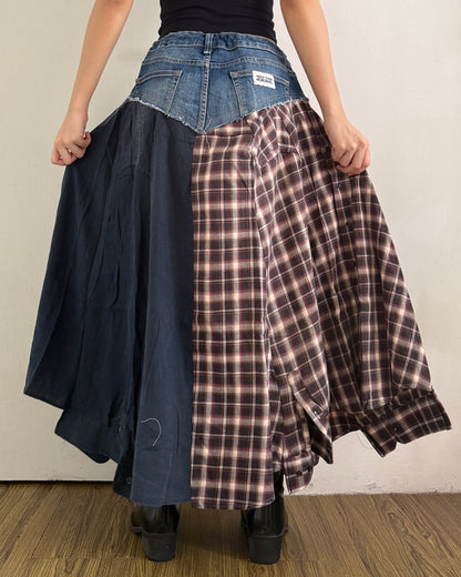 Flannel Maxi Skirt 047