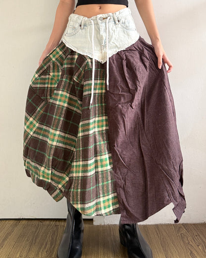 Flannel Maxi Skirt 041