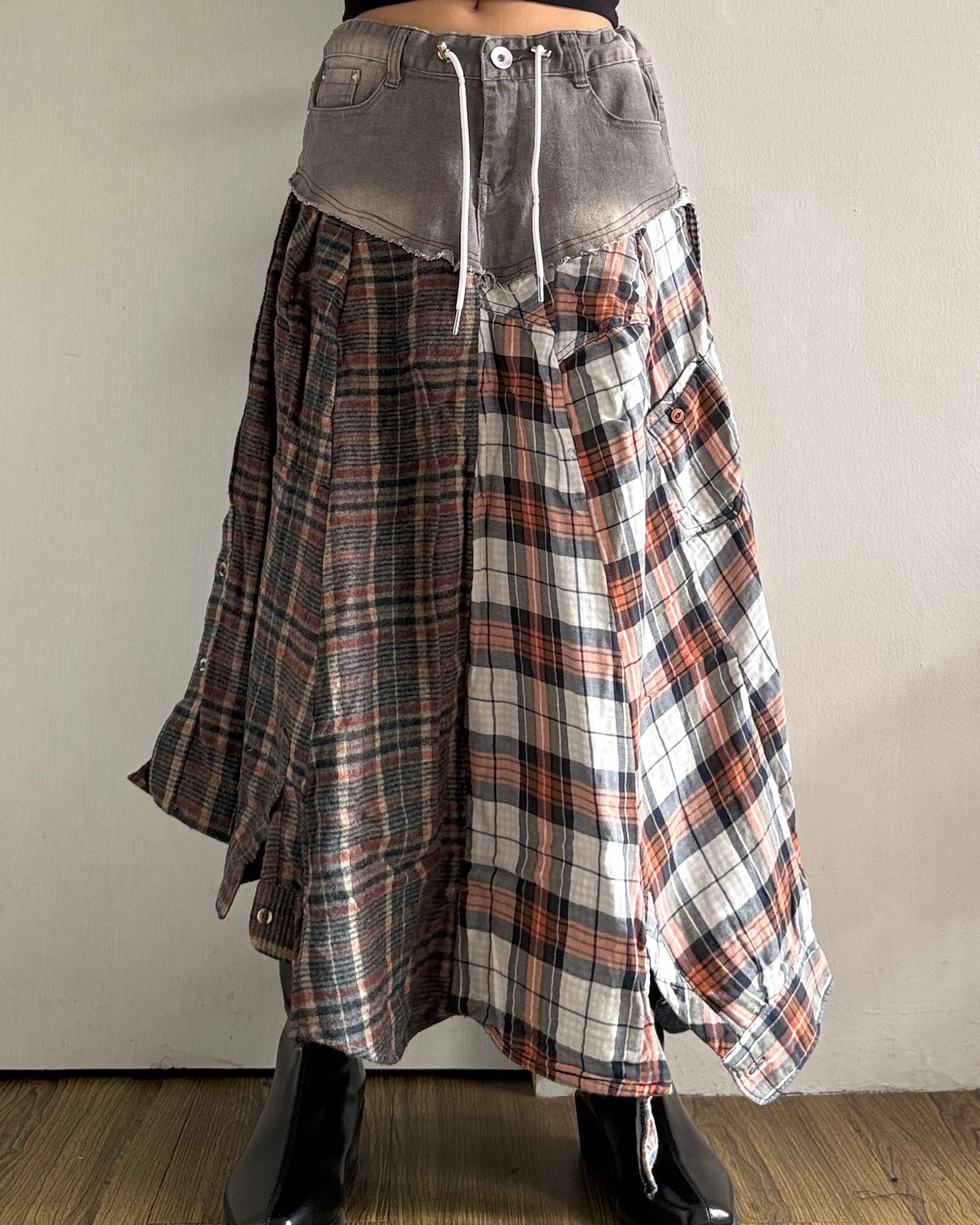 Flannel Maxi Skirt 015