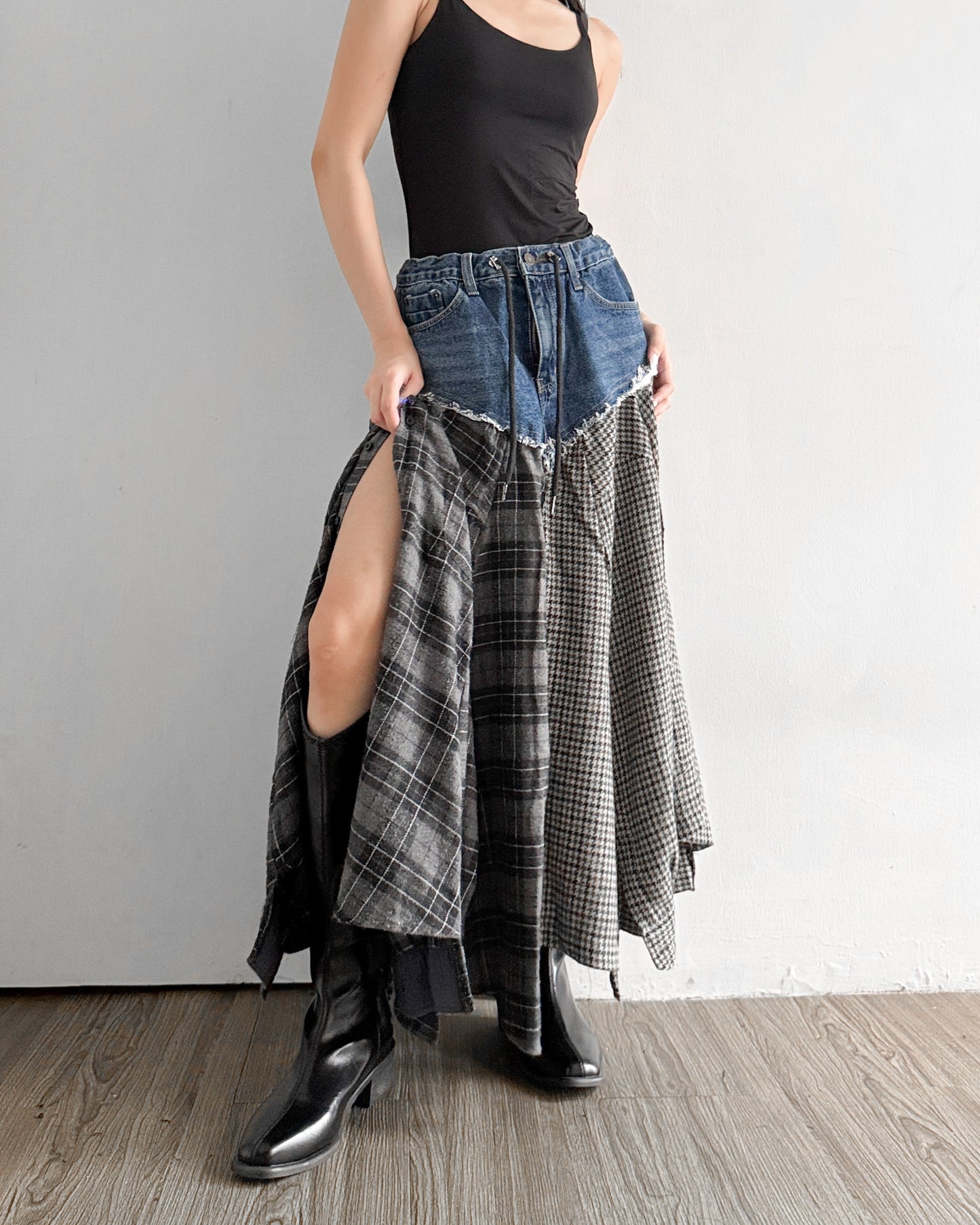Flannel Maxi Skirt 007