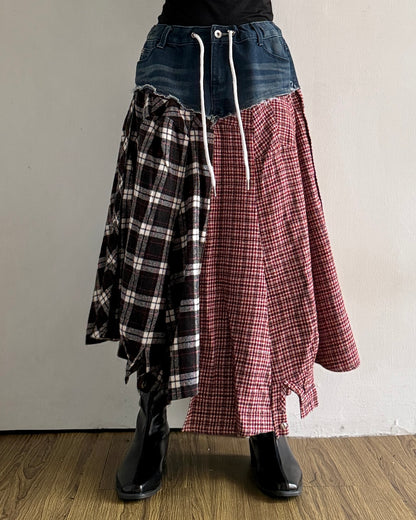 Flannel Maxi Skirt 008