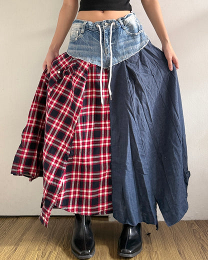 Flannel Maxi Skirt 043
