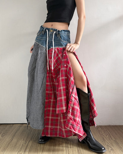 Flannel Maxi Skirt 044