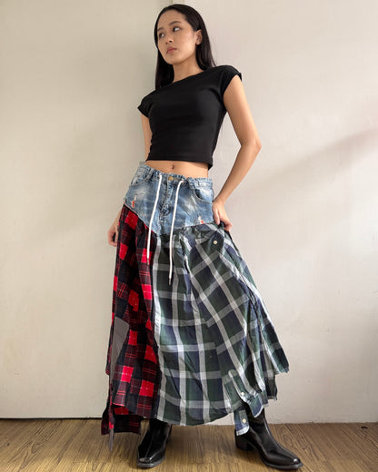Flannel Maxi Skirt 042