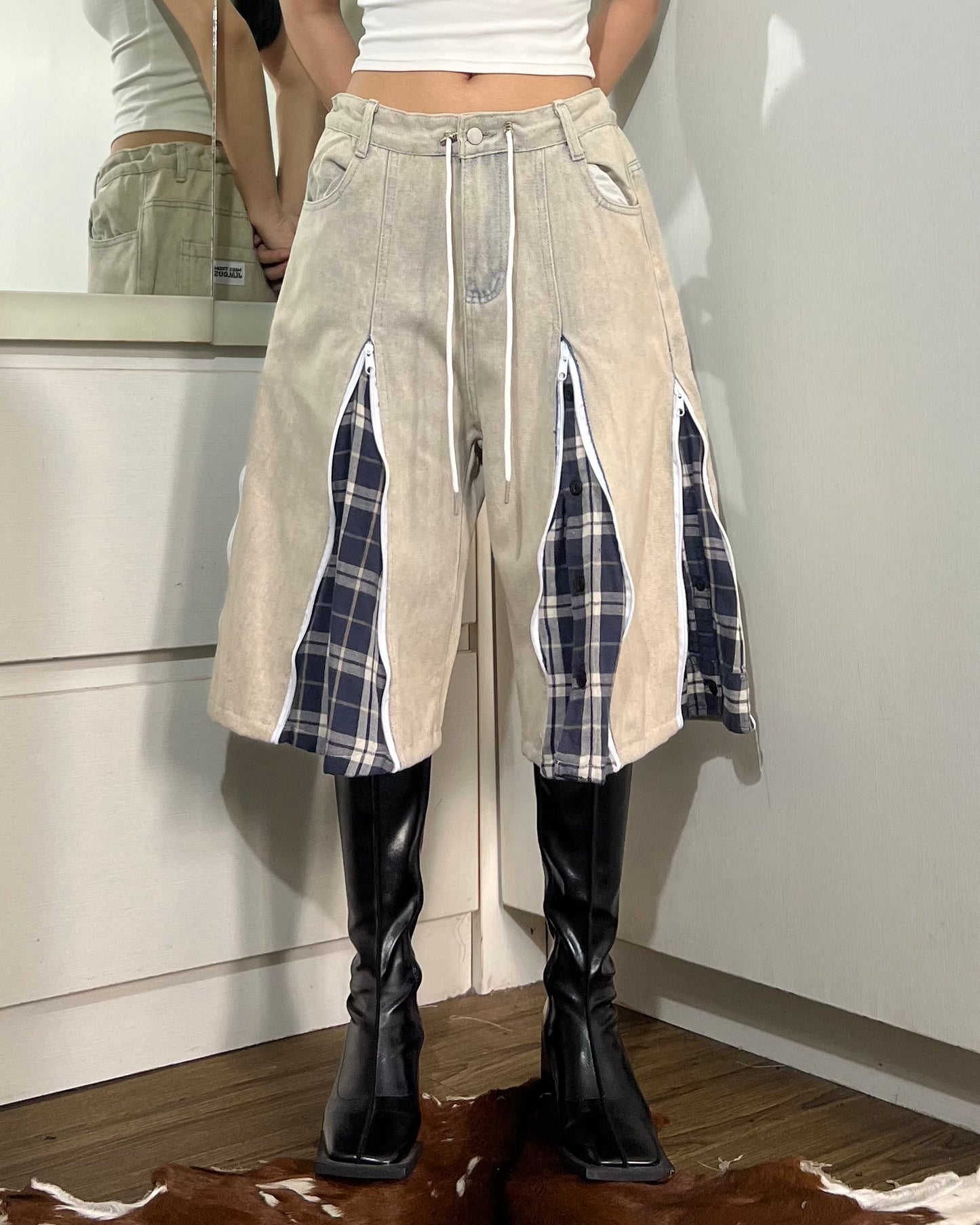 [BIG SIZE] Zipper Jorts 003