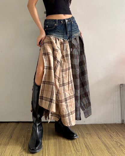 Flannel Maxi Skirt 014