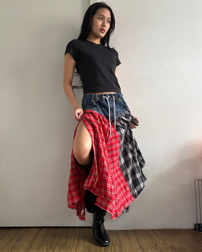 Flannel Maxi Skirt 029