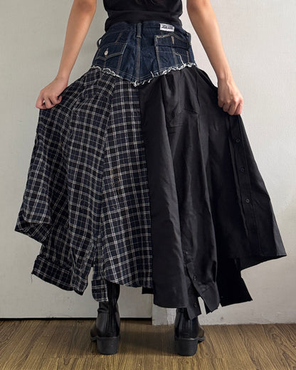 Flannel Maxi Skirt 026