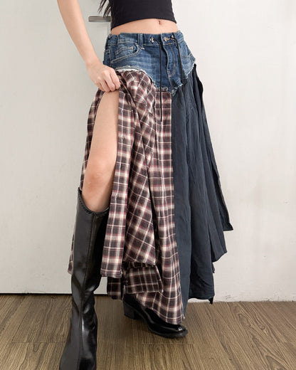 Flannel Maxi Skirt 047
