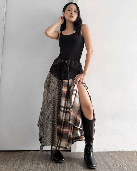 Flannel Maxi Skirt 006
